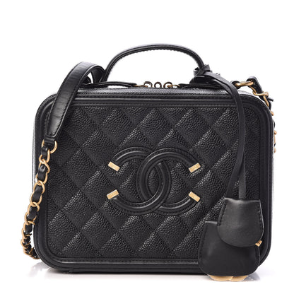 Chanel Caviar Quilted Medium CC Filigree Vanity Case Black 1 of 10