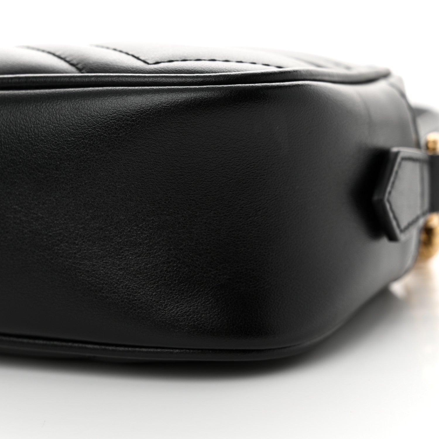 Gucci Calfskin Matelasse Mini GG Marmont Chain Shoulder Bag Black 10 of 11