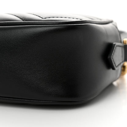Gucci Calfskin Matelasse Mini GG Marmont Chain Shoulder Bag Black 10 of 11