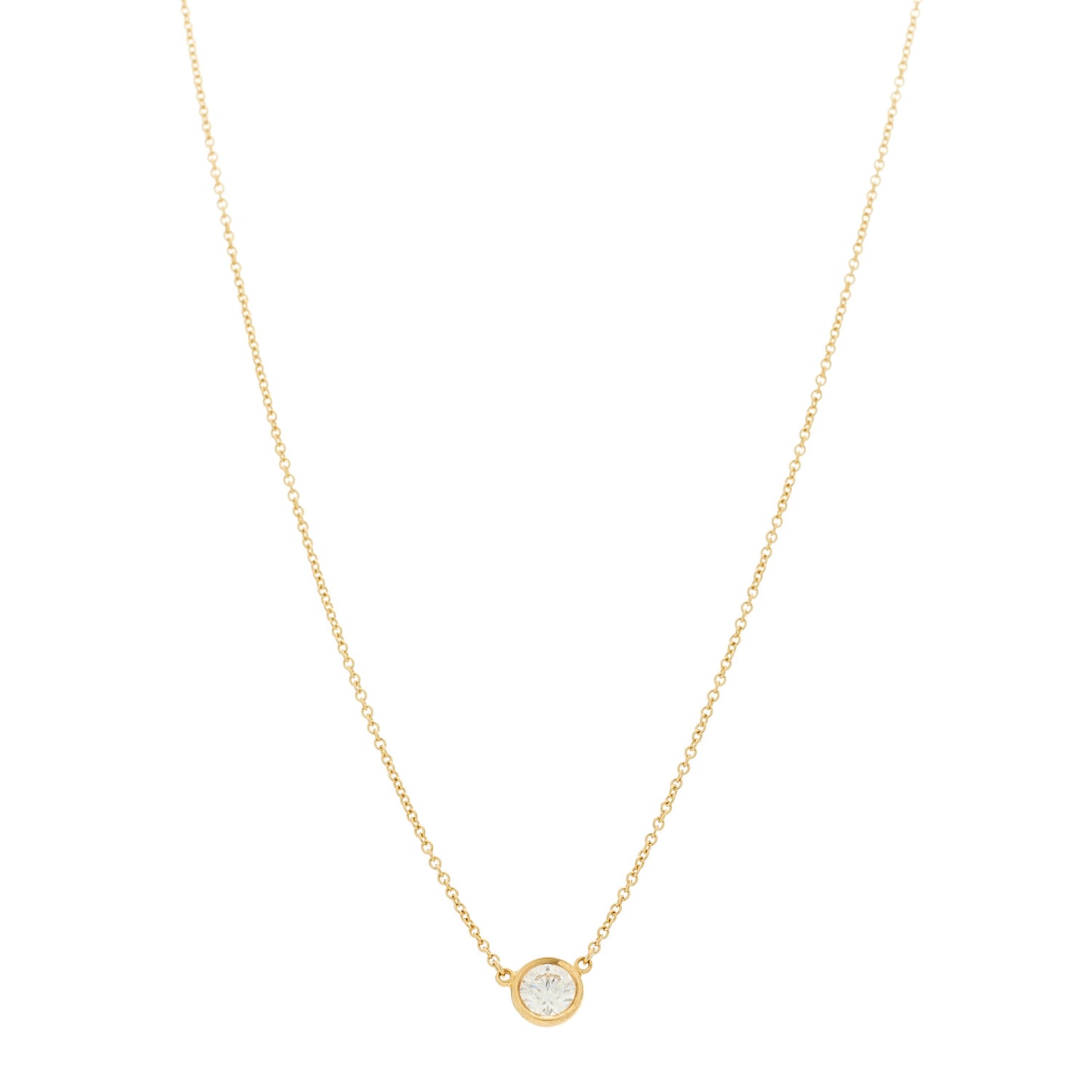 18K Yellow Gold Diamond .43ct Elsa Peretti Diamonds by the Yard Pendant Necklace