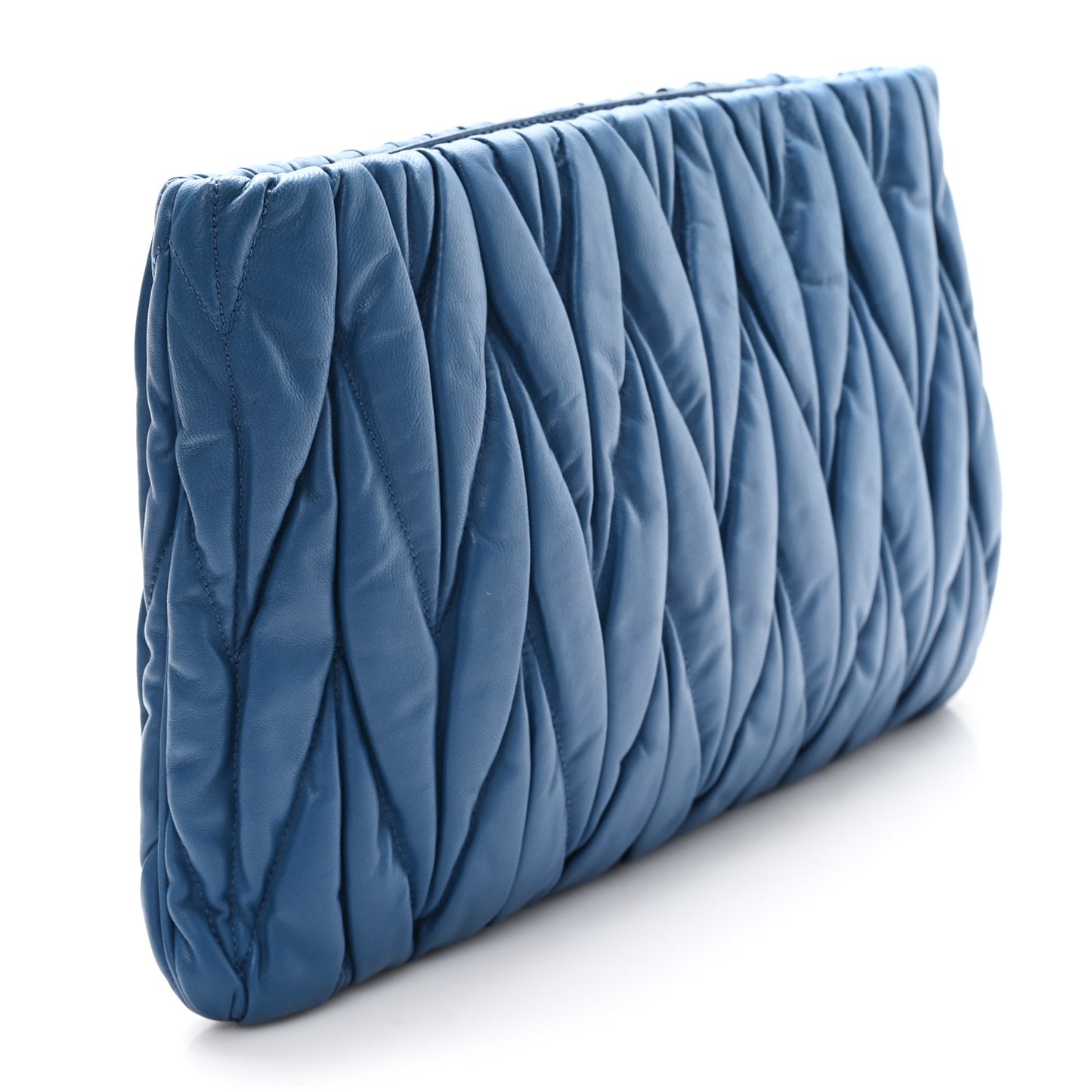 Nappa Matelasse Large Lux Pouch  Laguna