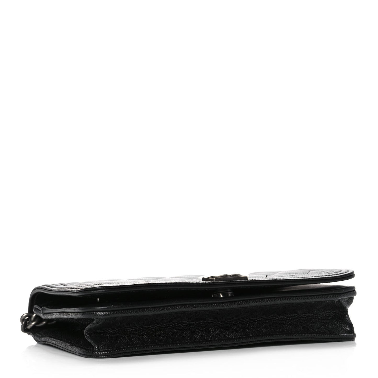 Caviar Quilted Boy Wallet On Chain WOC Black