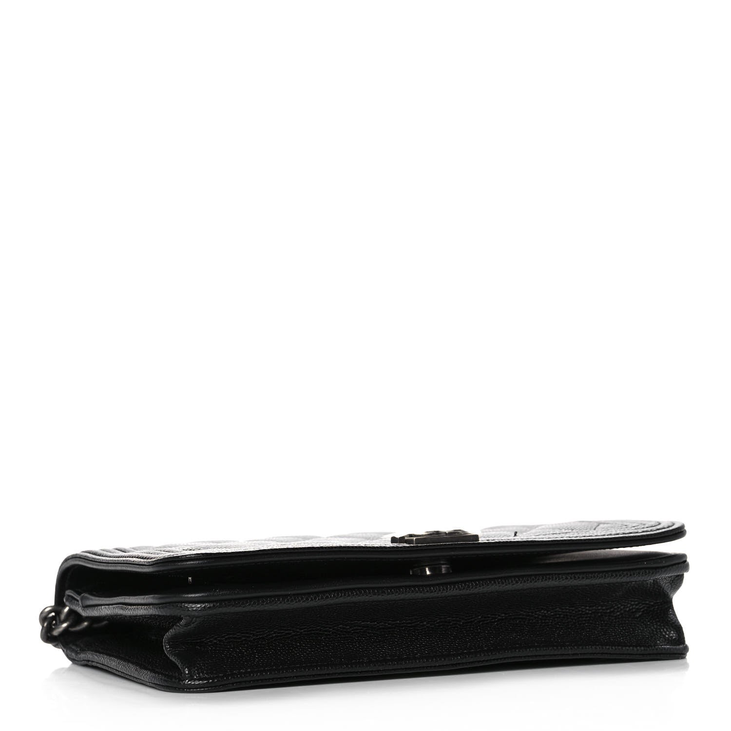 Chanel Caviar Quilted Boy Wallet On Chain WOC Black 4 of 12