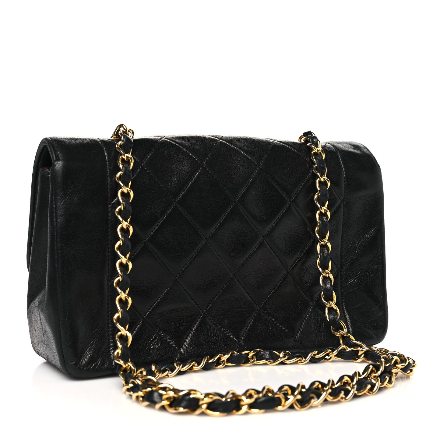 Lambskin Quilted Small Single Flap Black