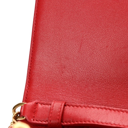 Saint Laurent Lambskin Diamond Quilted Monogram Angie Chain Bag Red 15 of 16