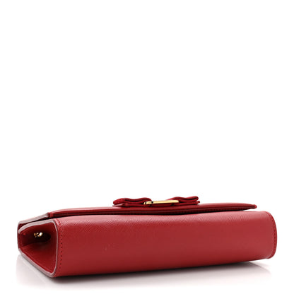 Salvatore Ferragamo Hammered Calfskin Mini Miss Vara Bow Chain Bag Red 3 of 7