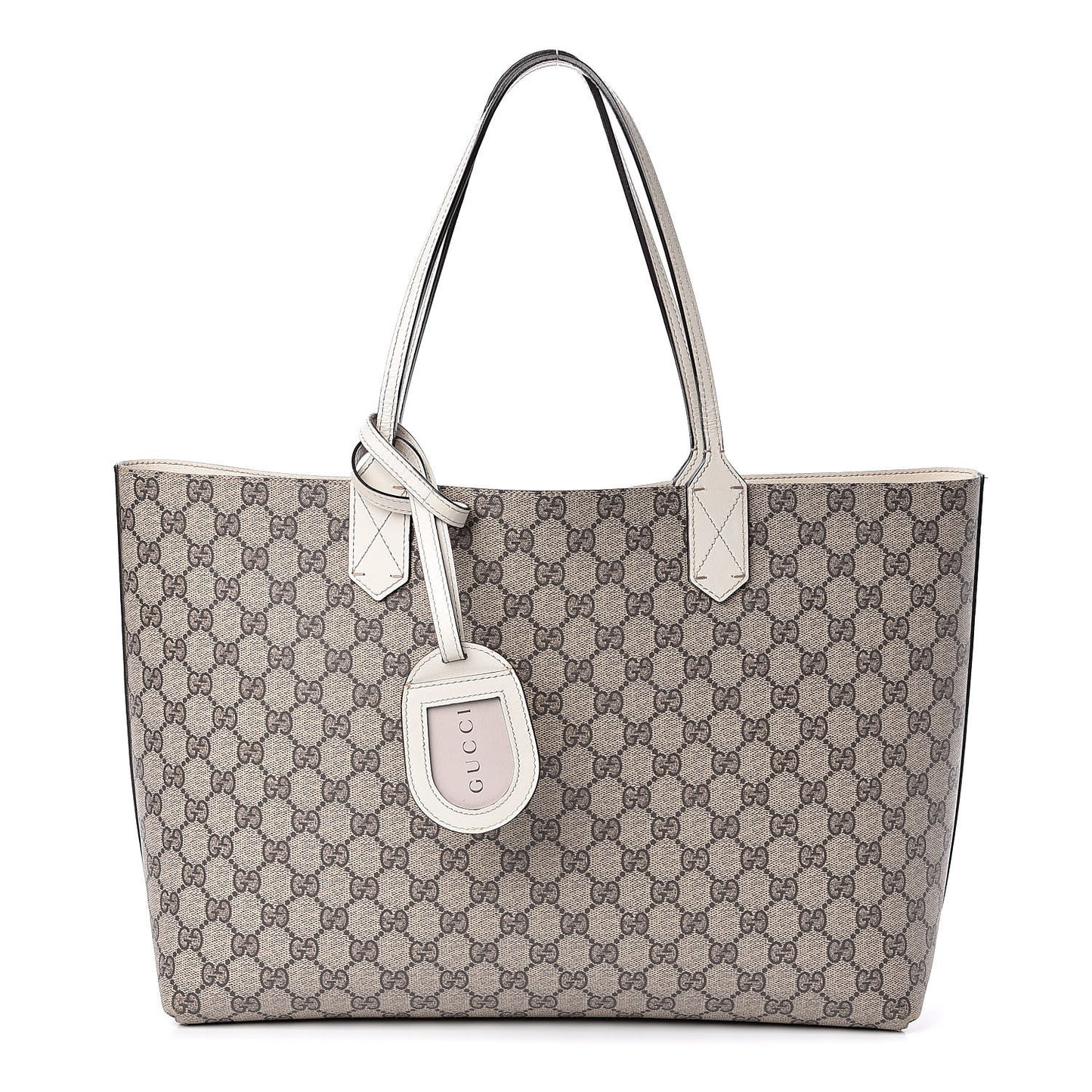 GG Supreme Monogram Medium Reversible Tote Beige White