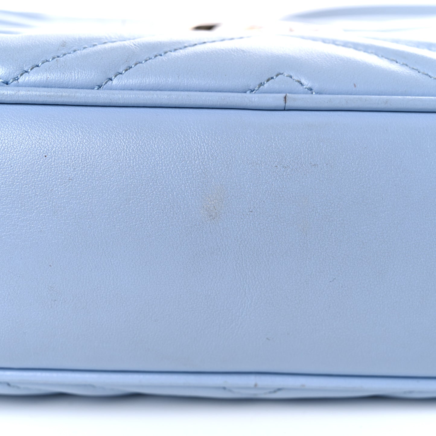 Calfskin Matelasse Small GG Marmont Chain Shoulder Bag Porcelain Light Blue