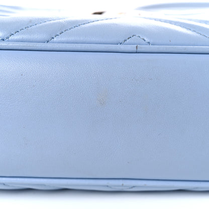 Gucci Calfskin Matelasse Small GG Marmont Chain Shoulder Bag Porcelain Light Blue 14 of 24