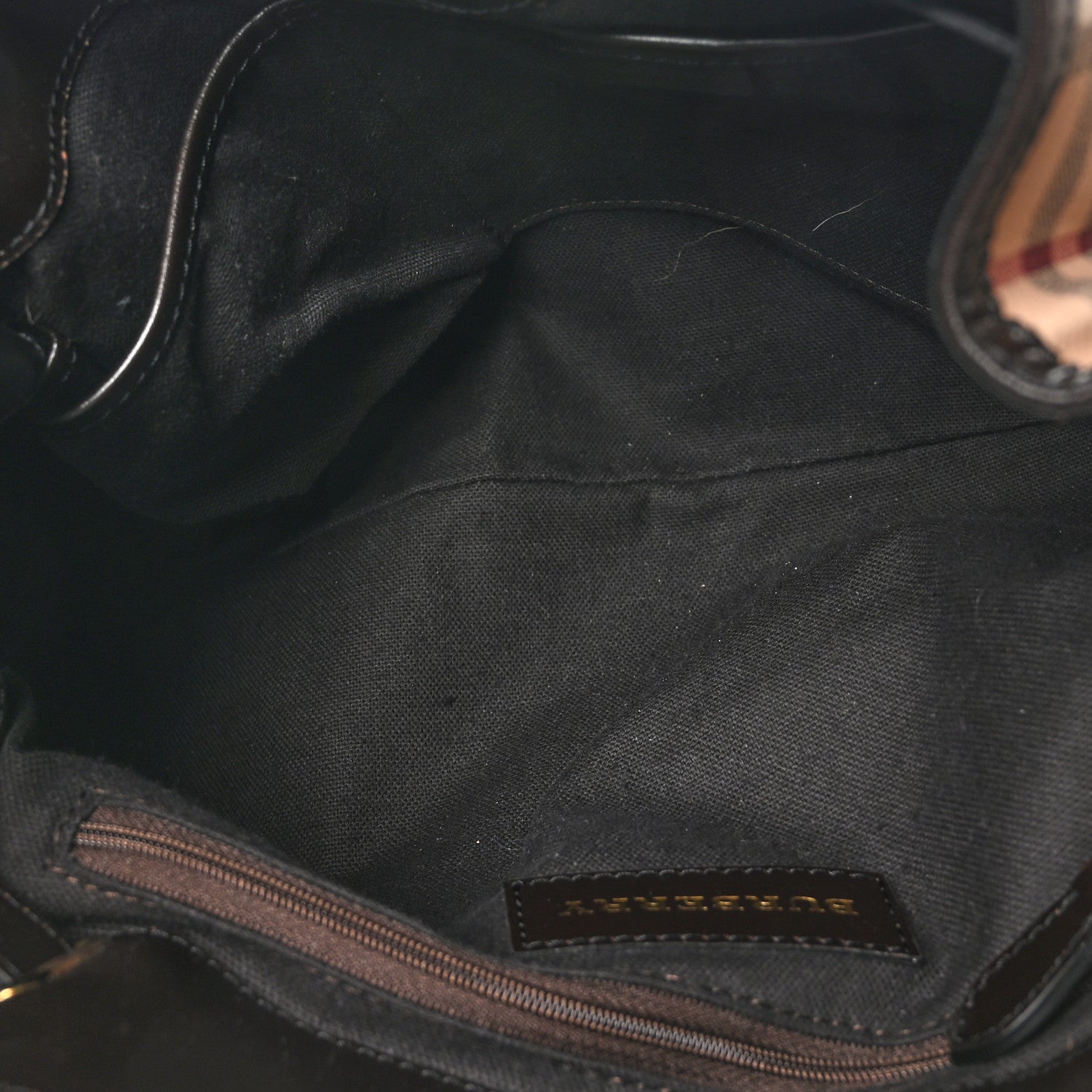 Burberry Haymarket Check Medium Golderton Tote Chocolate 5 of 10