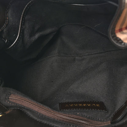 Burberry Haymarket Check Medium Golderton Tote Chocolate 5 of 10