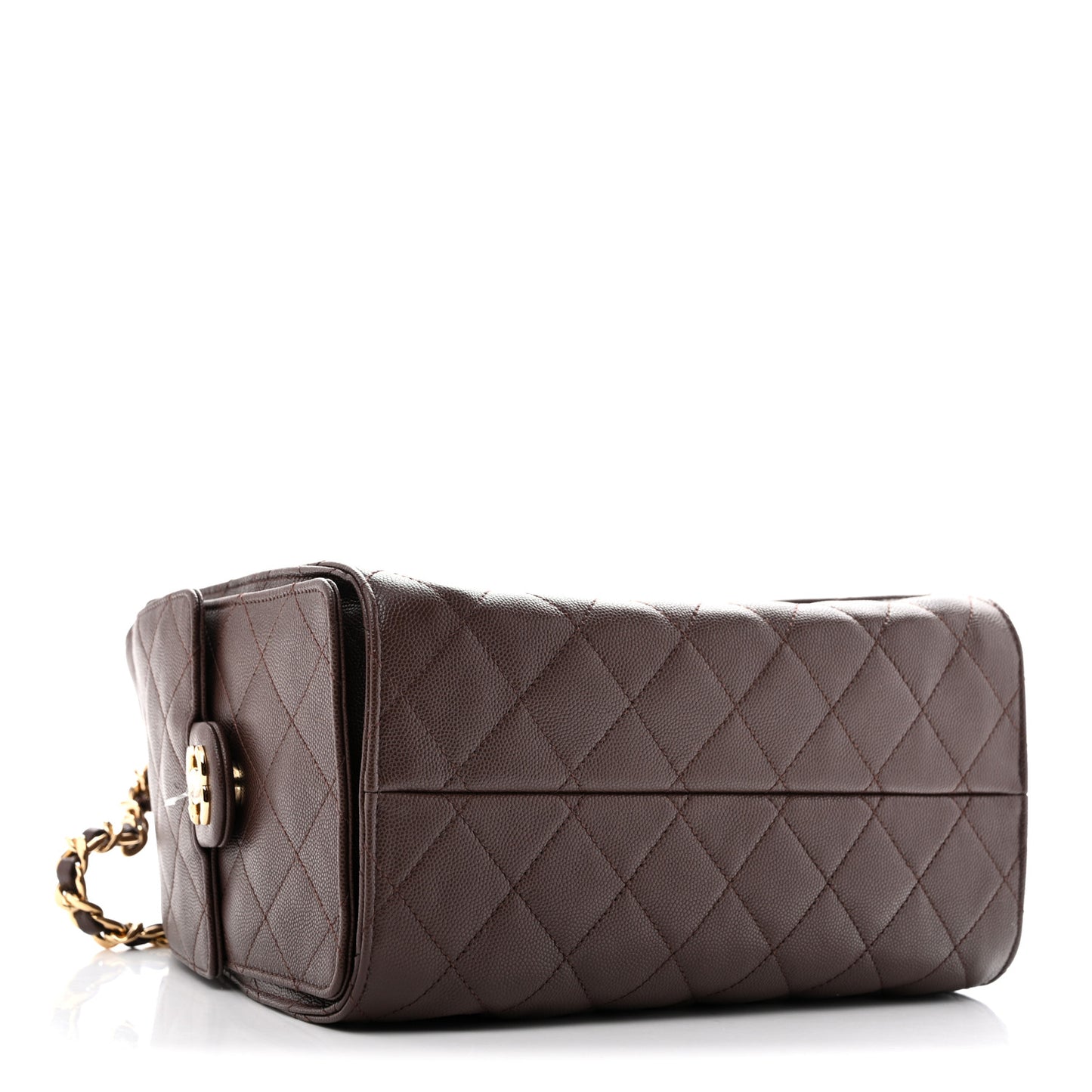 Caviar Quilted Small Chanel 25 Handbag Dark Brown