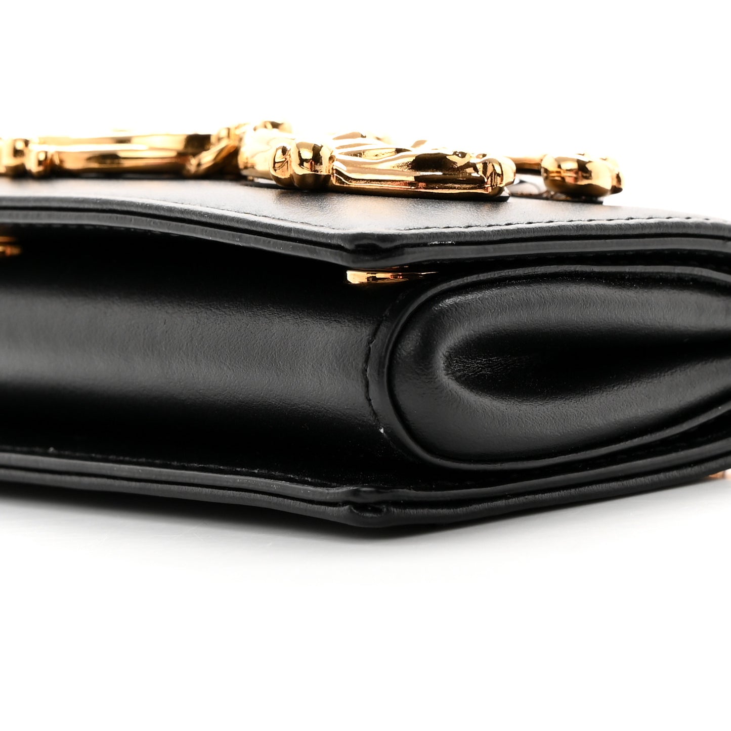 Calfskin Micro DG Girls Shoulder Bag Black