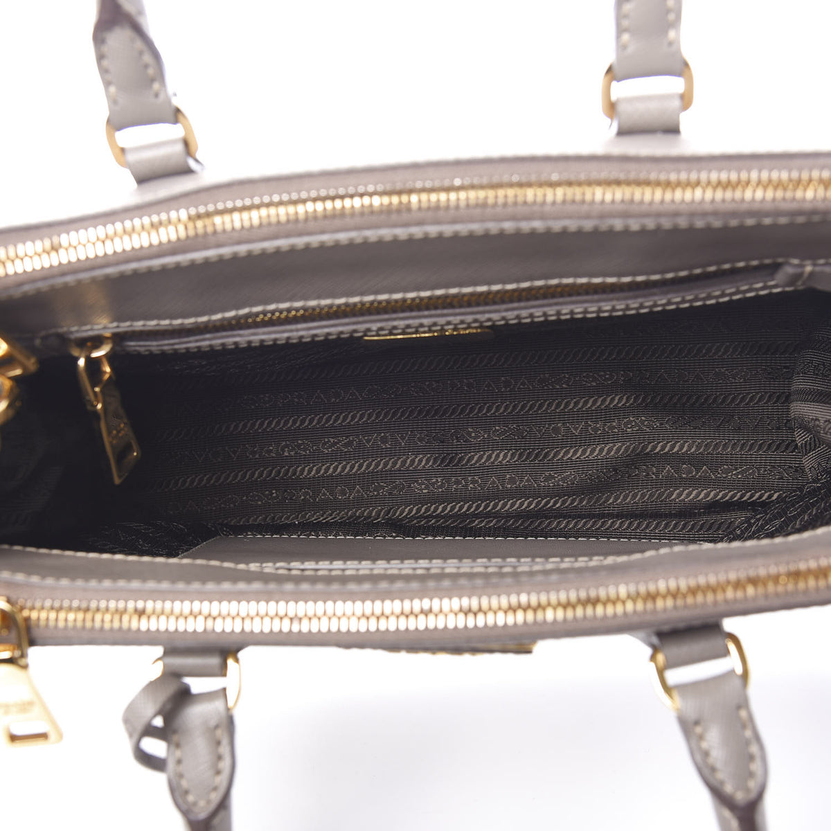 Saffiano Mini Galleria Double Zip Tote Argilla