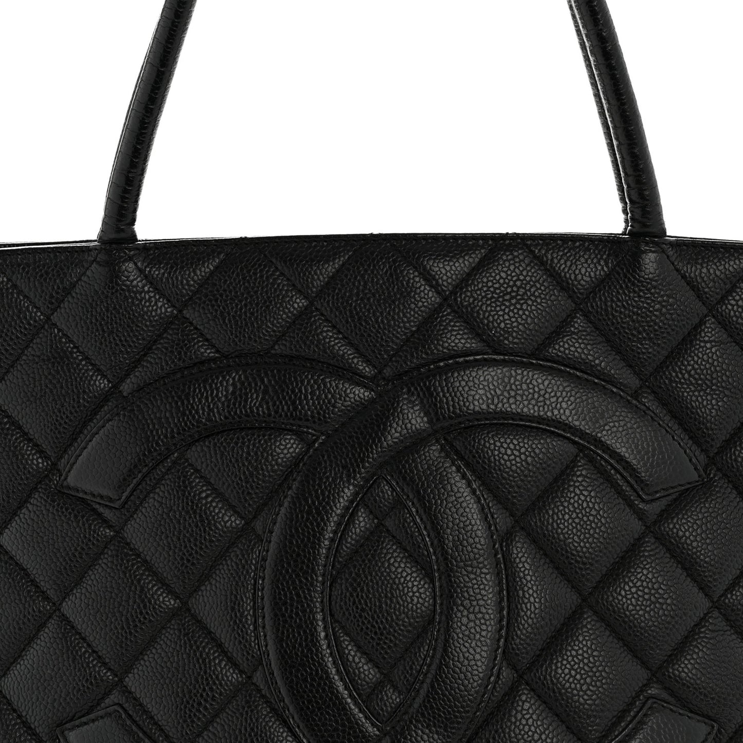 Caviar Quilted Medallion Tote Black
