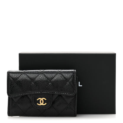 Chanel Caviar Quilted Flap Card Holder Wallet Black 12 of 12