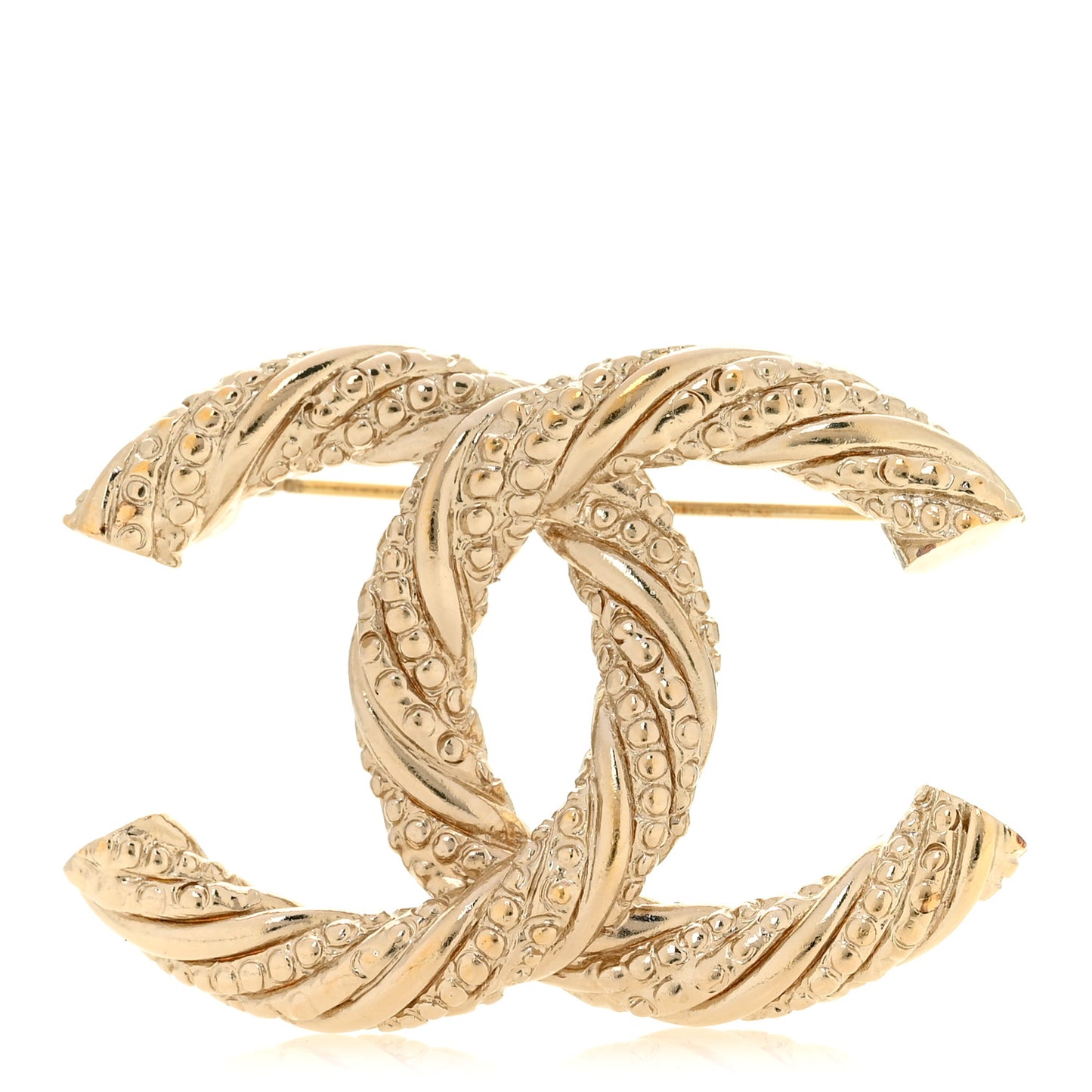 Twisted CC Brooch Light Gold