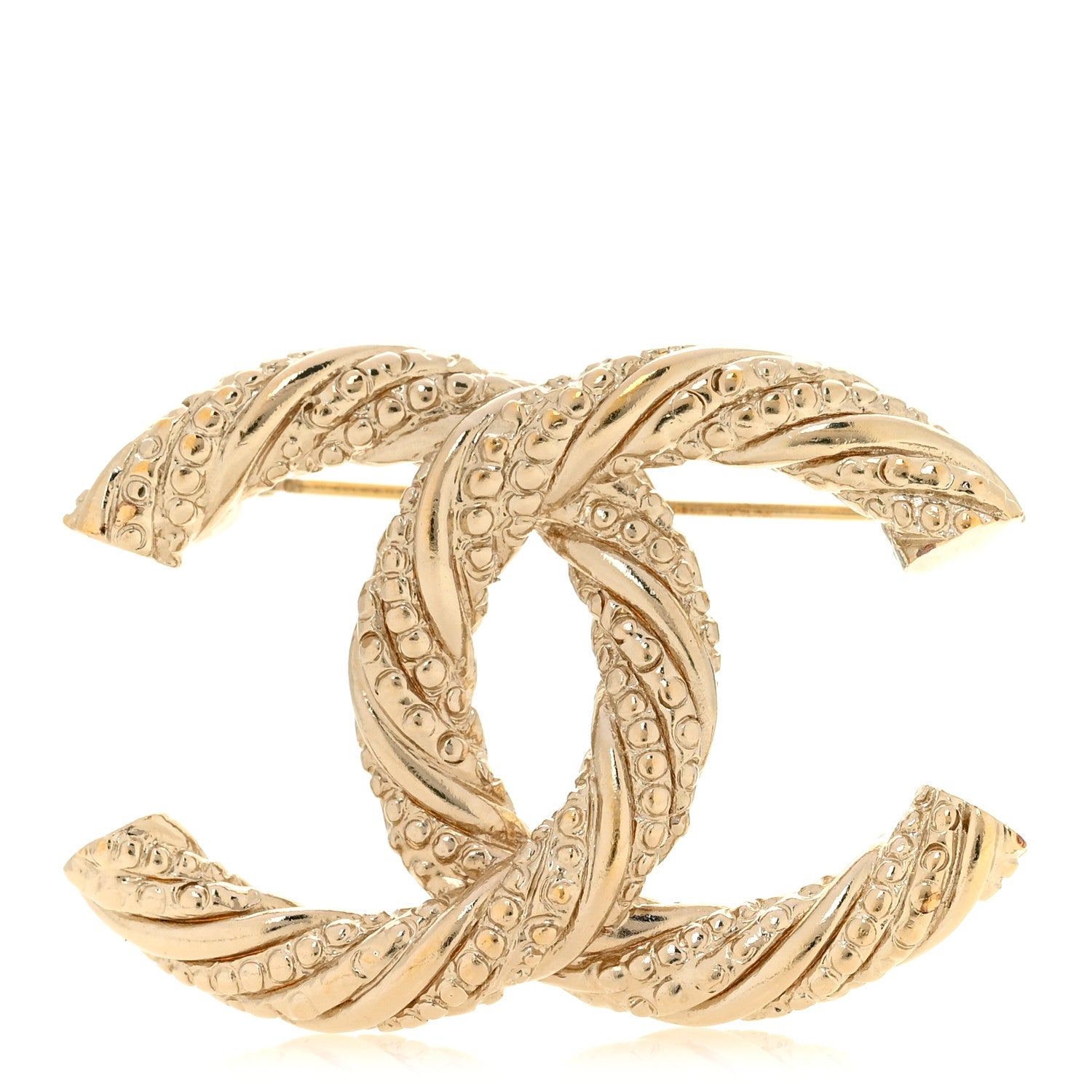 Chanel Twisted CC Brooch Light Gold 1 of 3