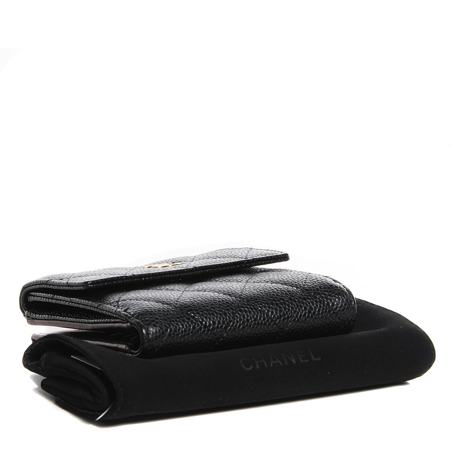 Caviar Quilted Compact Flap Wallet