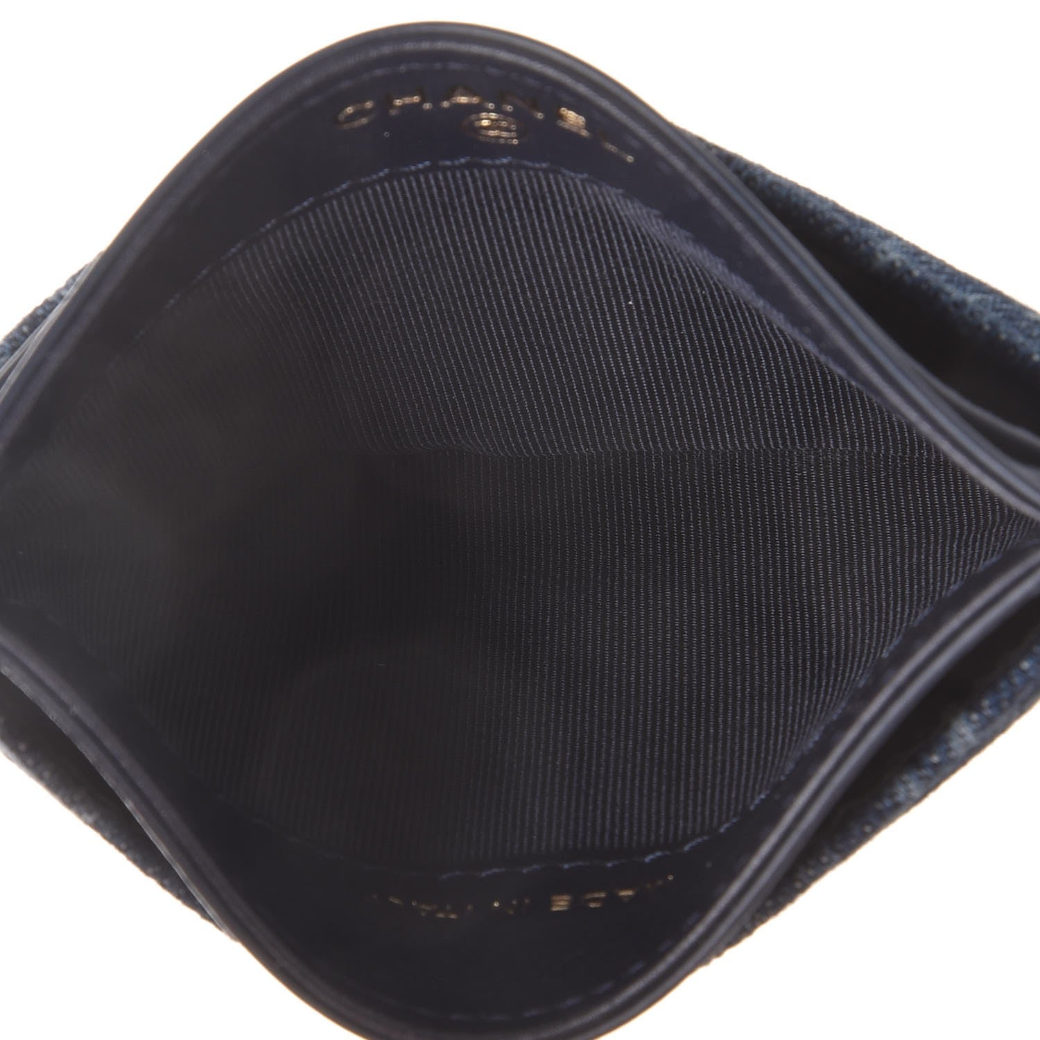 Chanel Denim Aged Calfskin Quilted Gabrielle Card Holder Blue 5 of 8