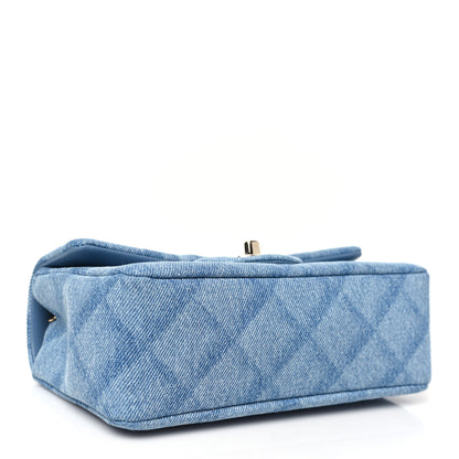 Chanel Printed Denim Quilted Mini Rectangular Flap Light Blue 5 of 12