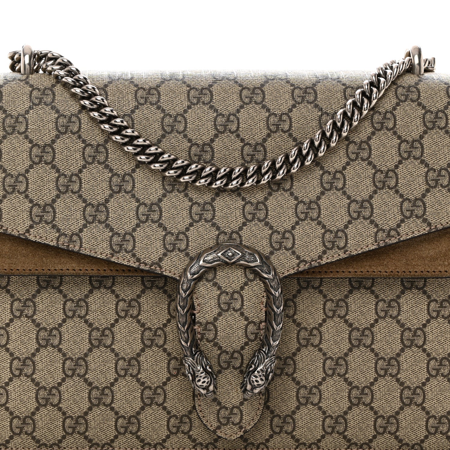 Gucci GG Supreme Monogram Medium Dionysus Shoulder Bag Taupe 8 of 10