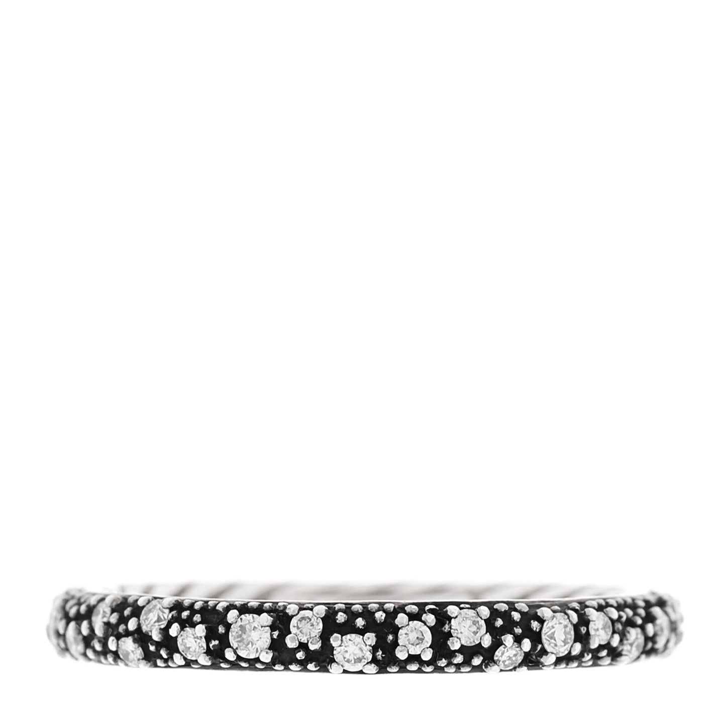 Sterling Silver Diamond 3mm Midnight Melange Band Ring 54 6.75