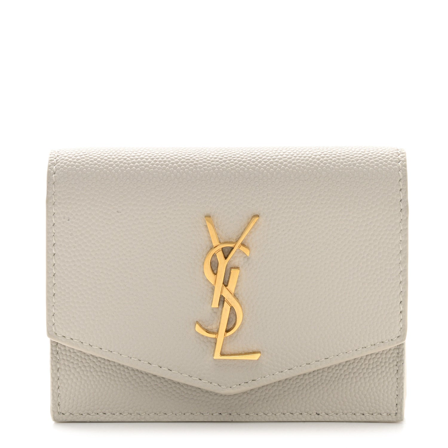 Saint Laurent Grain De Poudre Cassandre Uptown Business Card Case Crema Soft 1 of 9