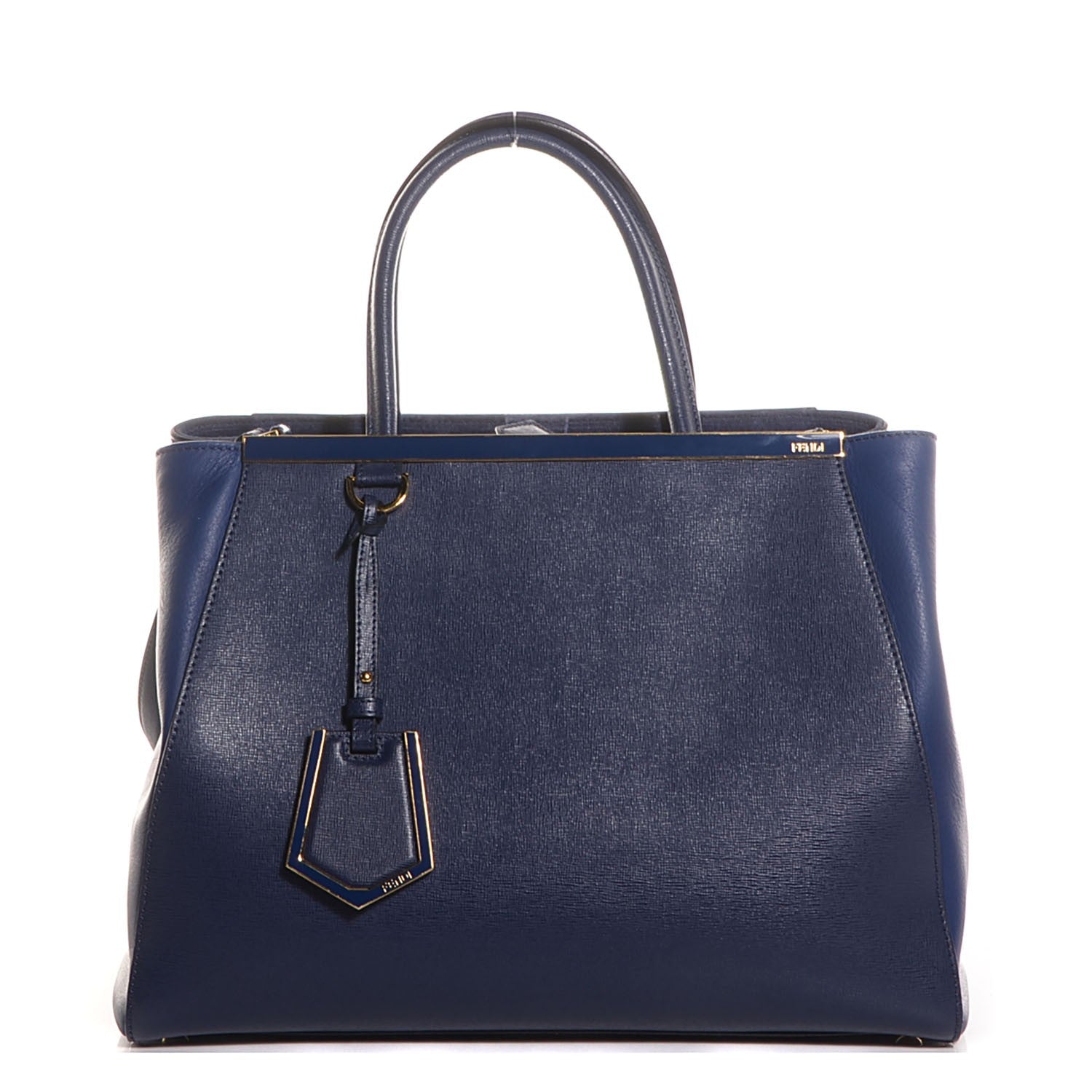 Fendi Vitello Elite Regular 2Jours Tote Blue 1 of 10