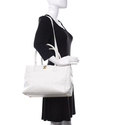Chanel Calfskin Cerf Executive Shopper Tote White 2 of 13