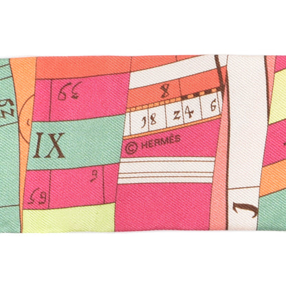 Hermes Silk Astrologie Nouvelle Twilly Rose Corail Vert Fluo 3 of 3