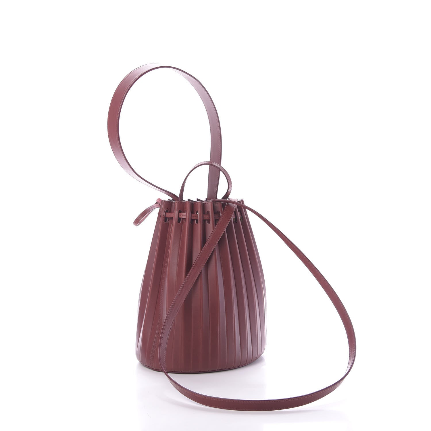 Mansur Gavriel Vegetable Tanned Calfskin Pleated Bucket Bag Borbo 3 of 13