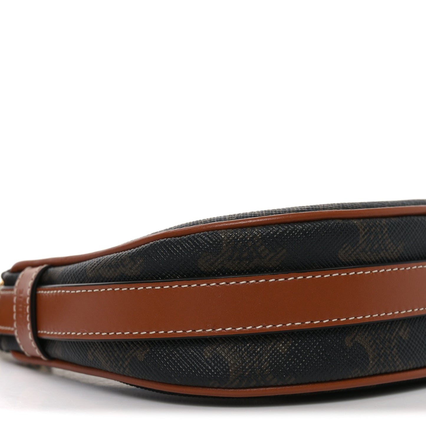 Canvas Calfskin Mini Ava Triomphe Shoulder Bag Tan