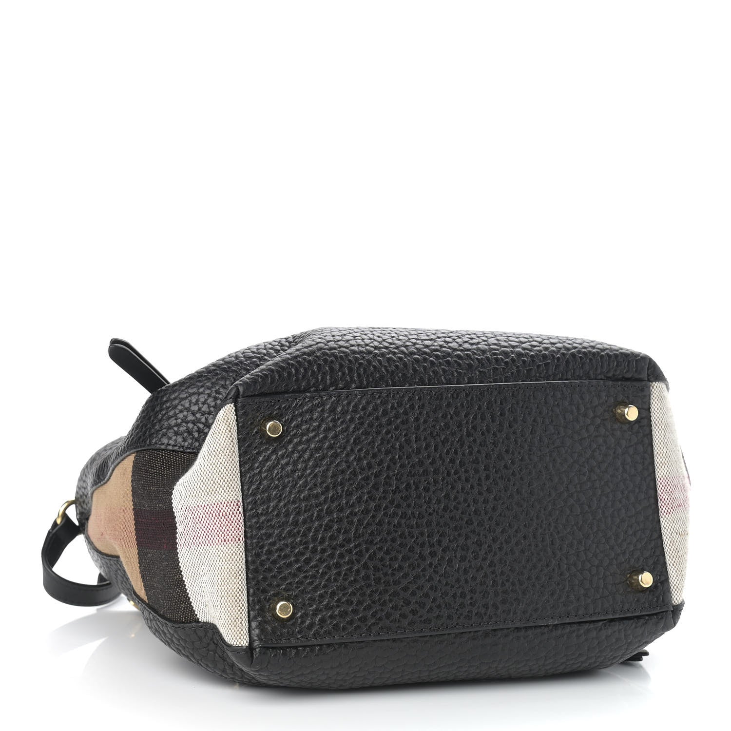 Burberry Grainy Calfskin House Check Small Maidstone Black 4 of 9