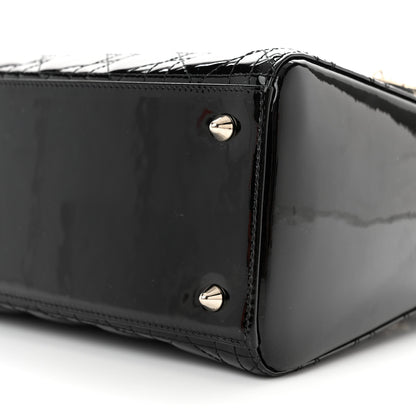 Christian Dior Patent Cannage Medium Lady Dior Black 9 of 9