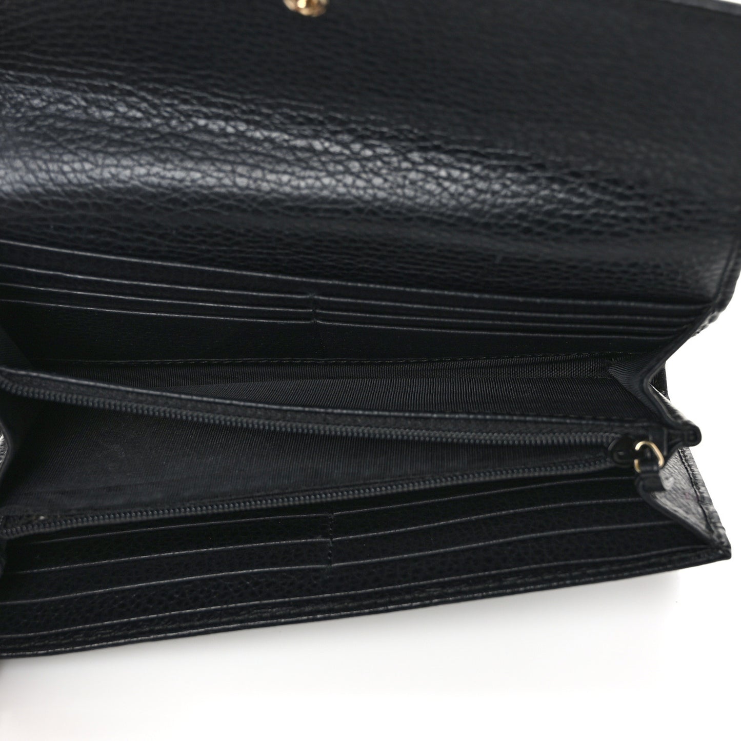 Dollar Calfskin Swing Continental Wallet Black