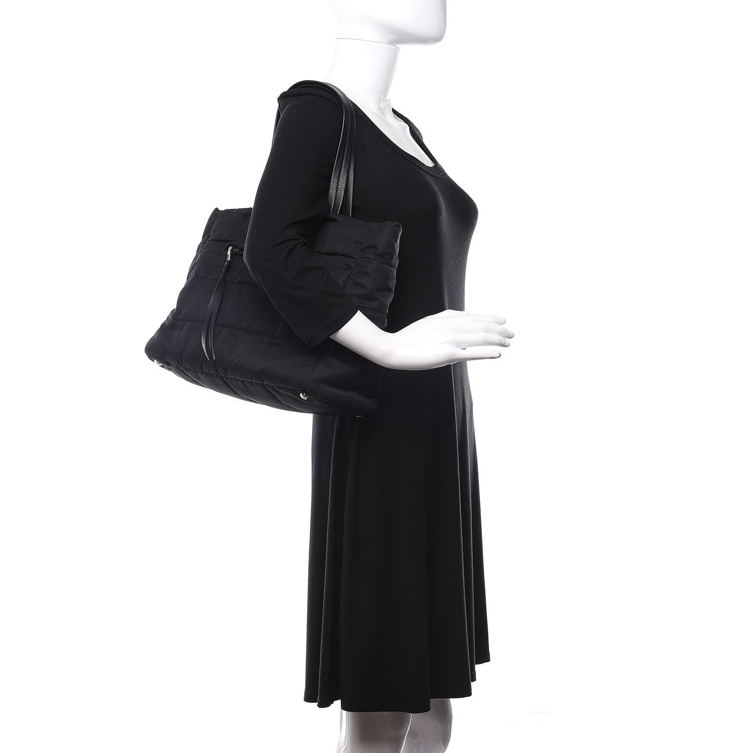 Prada Tessuto Nylon Bomber Tote Black 2 of 10