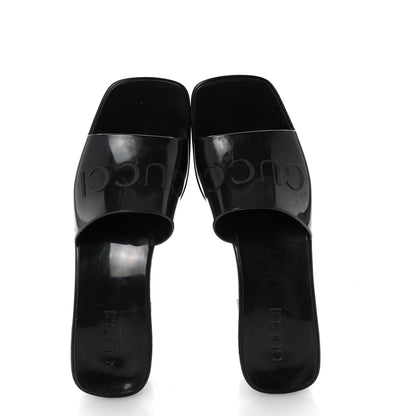 Gucci Rubber Gucci Logo Womens Platform 20/60mm Slide Sandals 39 Black 2 of 8