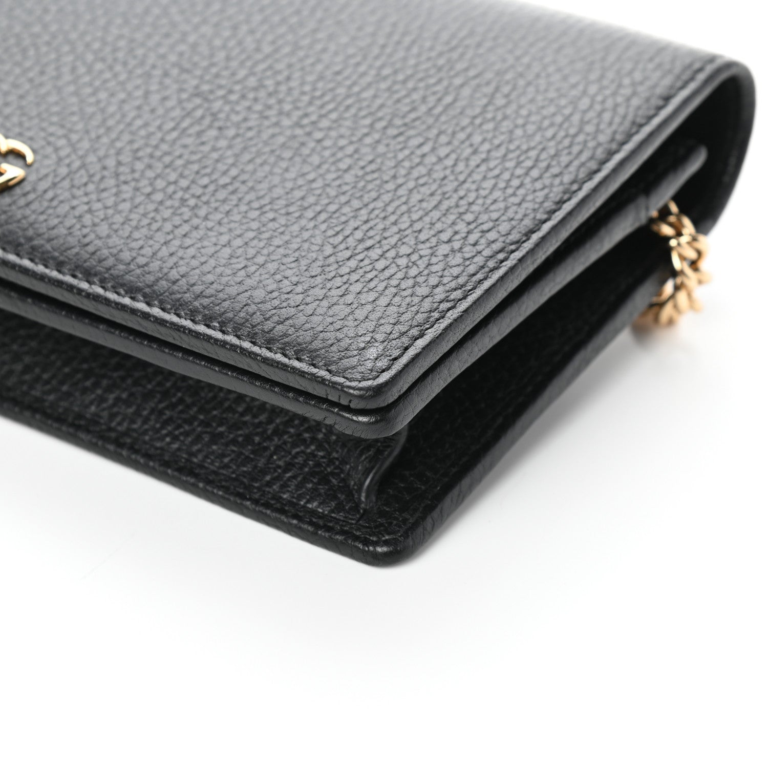 Gucci Calfskin Mini GG Marmont Chain Wallet Black 8 of 8