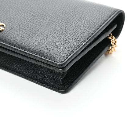 Gucci Calfskin Mini GG Marmont Chain Wallet Black 8 of 8