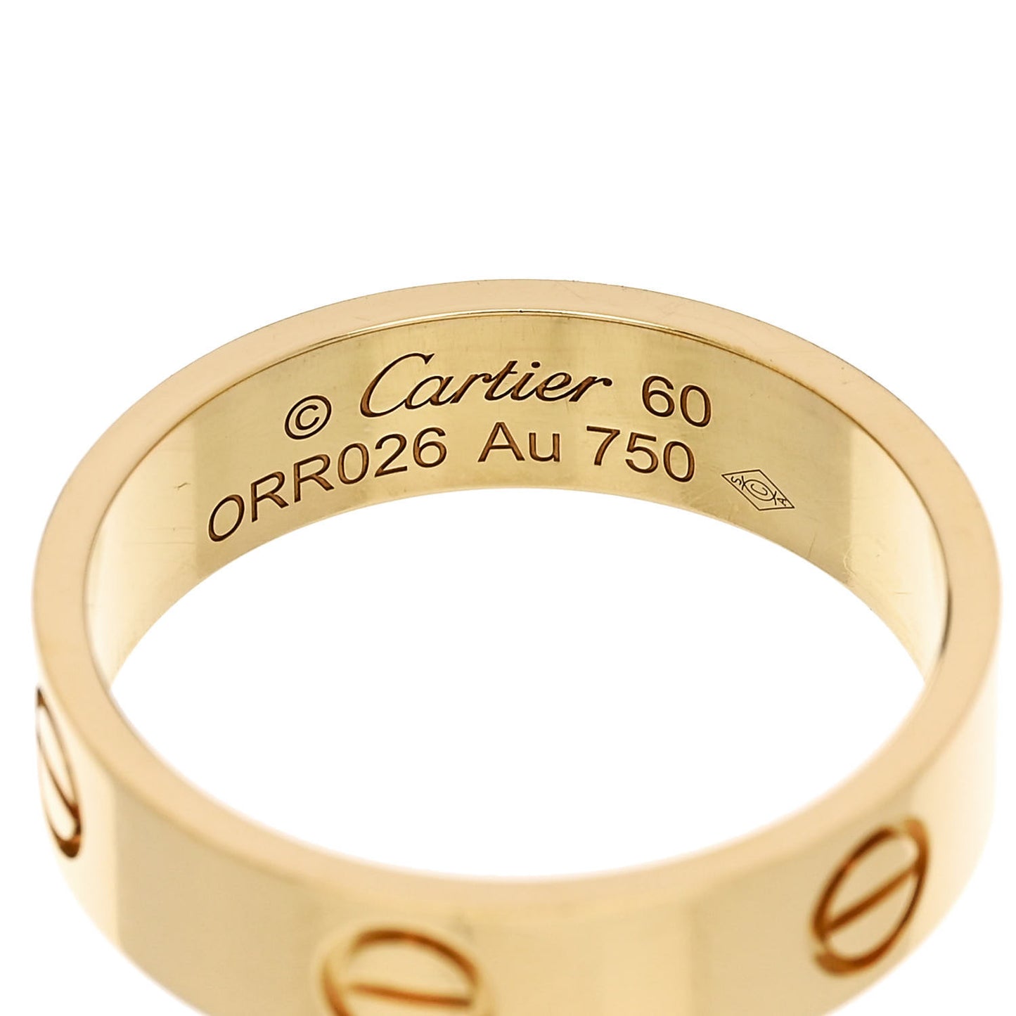 18K Yellow Gold 5.5mm LOVE Ring 60 9.25