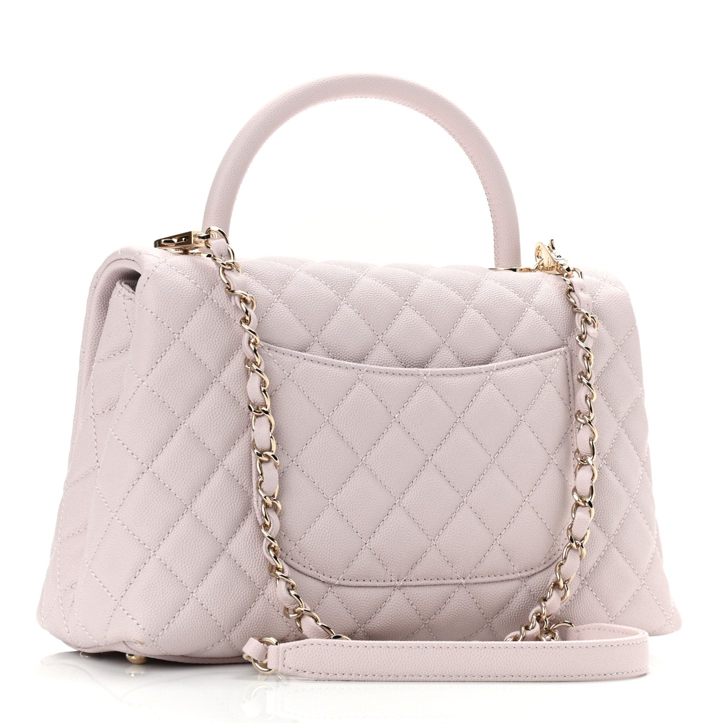 Caviar Quilted Small Coco Handle Flap Lilas Lilac