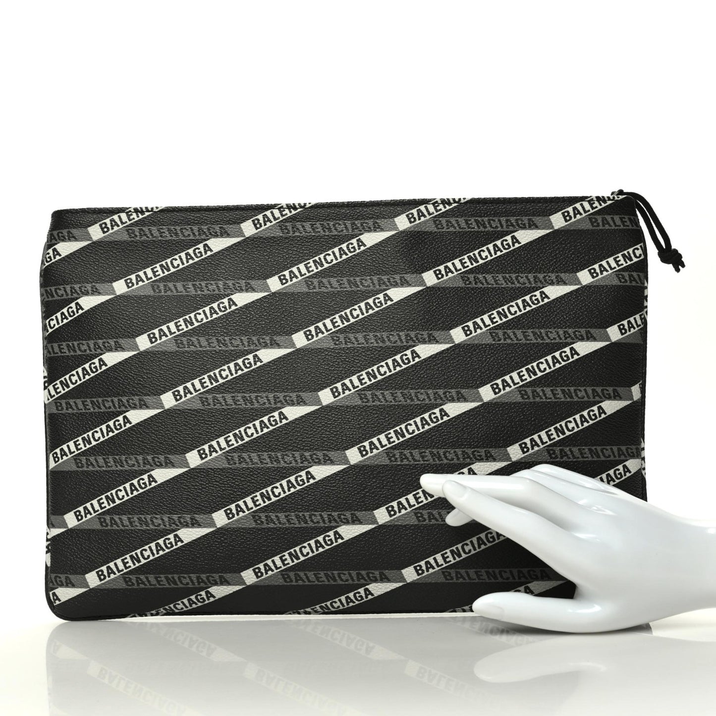 Coated Canvas Losange Monogram Zip Pouch Black Grey