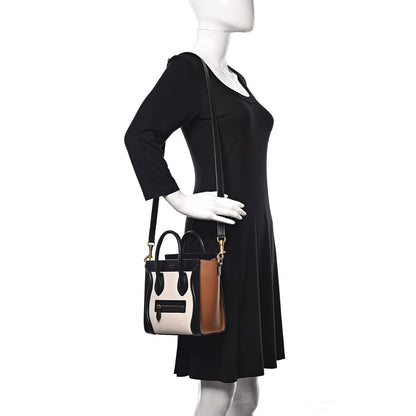 Celine Goatskin Smooth Calfskin Nano Tri-Color Luggage White 2 of 10