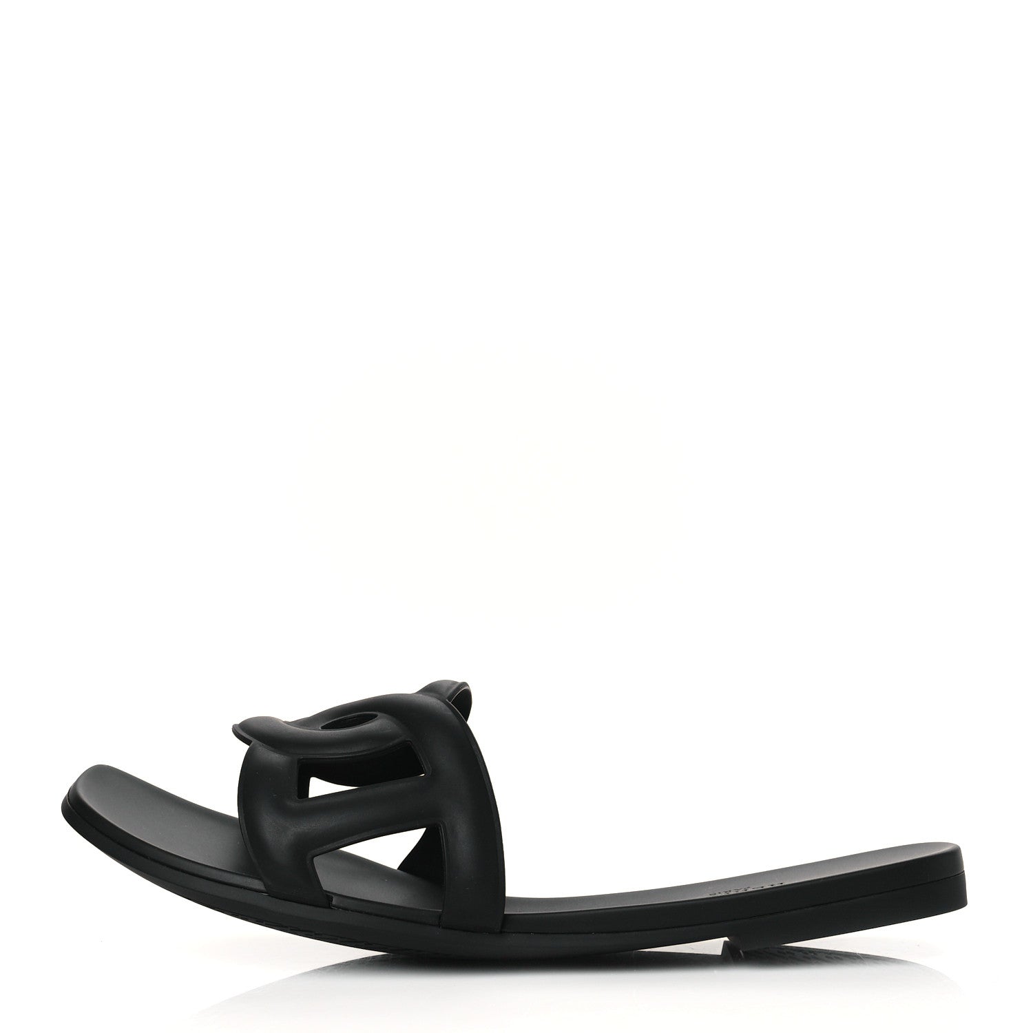 Hermes Rubber Aloha Sandals 40 Black 1 of 8