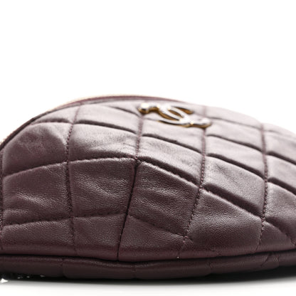 Chanel Shiny Lambskin Enamel Quilted Waist Bag Fanny Pack Burgundy 9 of 10