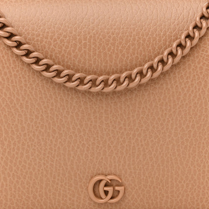 Gucci Dollar Calfskin Enamel Monochrome Mini GG Marmont Chain Wallet Camelia 8 of 10