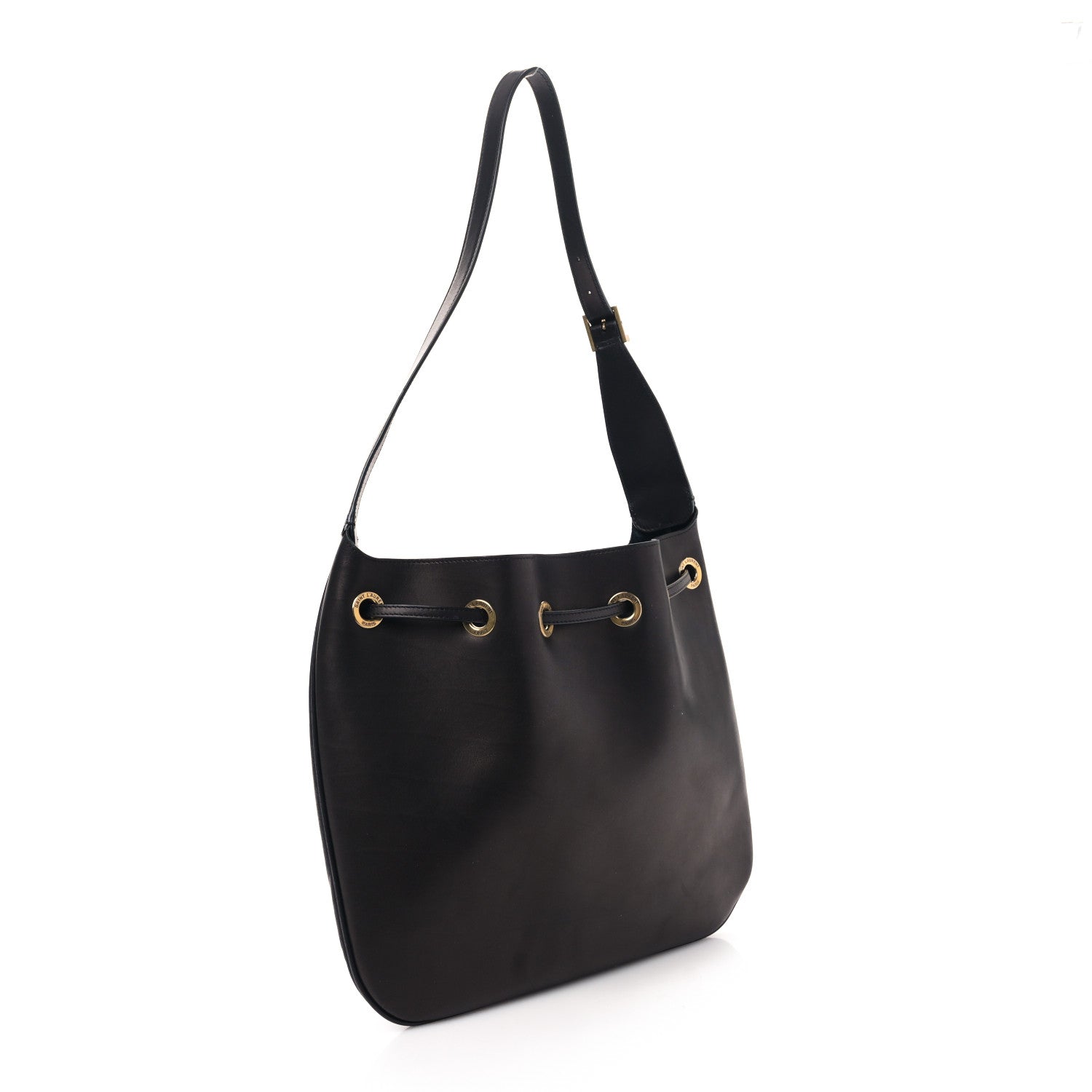 Saint Laurent Calfskin Medium Paris VII Flat Hobo Black 4 of 9