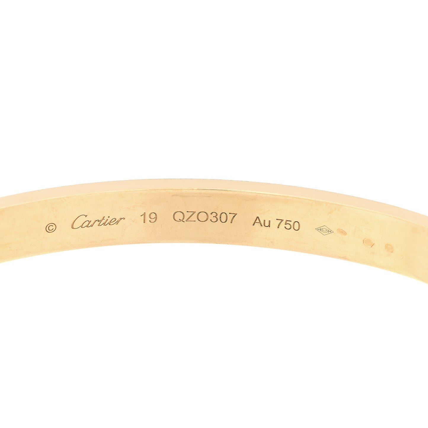 18K Yellow Gold LOVE Bracelet 19
