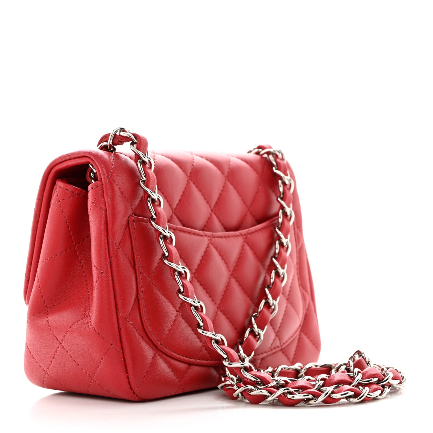 Chanel Lambskin Quilted Mini Square Flap Red 3 of 10